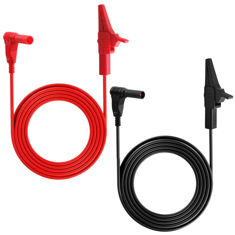 [Australia - AusPower] - Alligator Clip Test Leads for Multimeter Voltmeter, 4mm Banana Plug to Alligator Clip Heavy Duty Jumper Wires with Insulated Clamps for Electrical Testing, 2Pcs, 3 Feet 