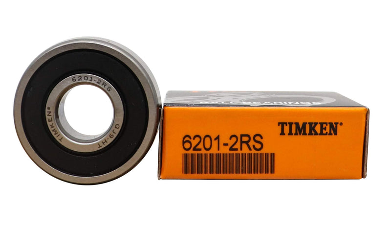 2PACK TIMKEN 6201-2RS Double Rubber Seal Bearings 12x32x10mm, Pre-Lubricated and Stable Performance and Cost Effective, Deep Groove Ball Bearings.