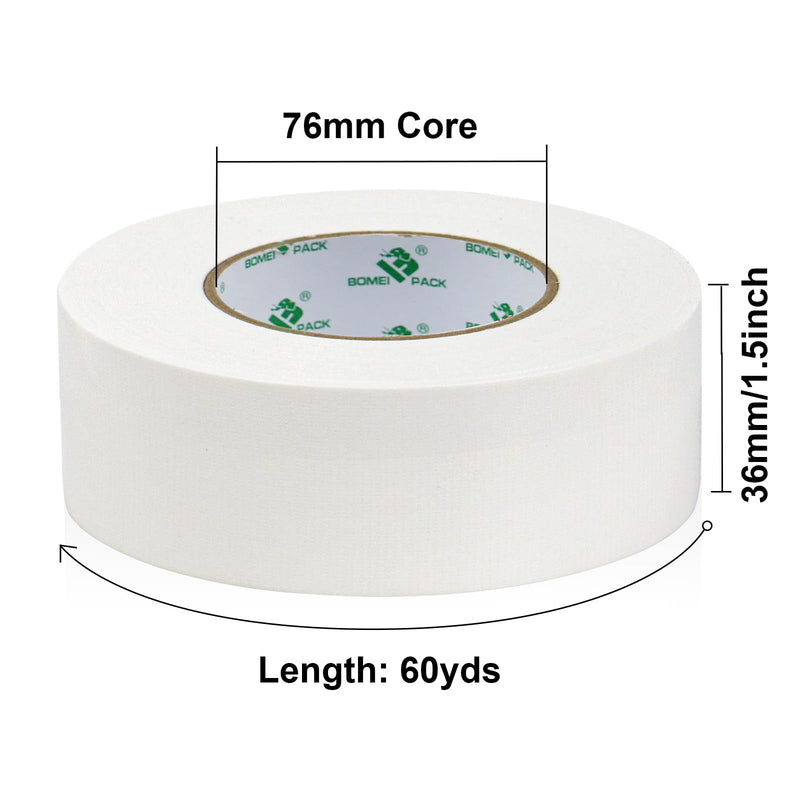 BOMEI PACK Duct Tape White Industrial Grade 1.5 inch x 60 Yards (179 ft), 9 Mil Heavy-Duty, Waterproof, UV Resistant for Crafts & Home Improvement