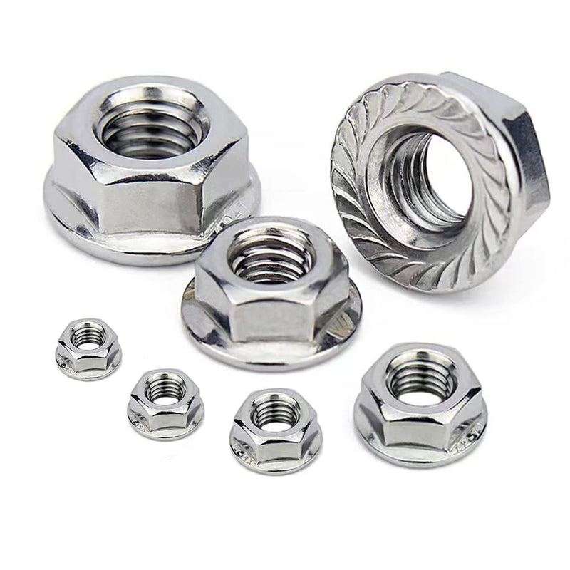 [Australia - AusPower] - #8-32 Serrated Flange Nuts 50 Pack 304 Stainless Steel Hex Lock Nuts Full Thread for Industrial Construction Fasteners #8-32 (50 pcs) 