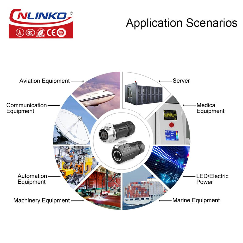 [Australia - AusPower] - CNLINKO LP-16 3 PIN Industrial Waterproof Connector, IP68 Circular Connector, PBT Plastic Shell Quick Plug Aviation Connector M16 Male Plug and Female Plug (3 Pin） 