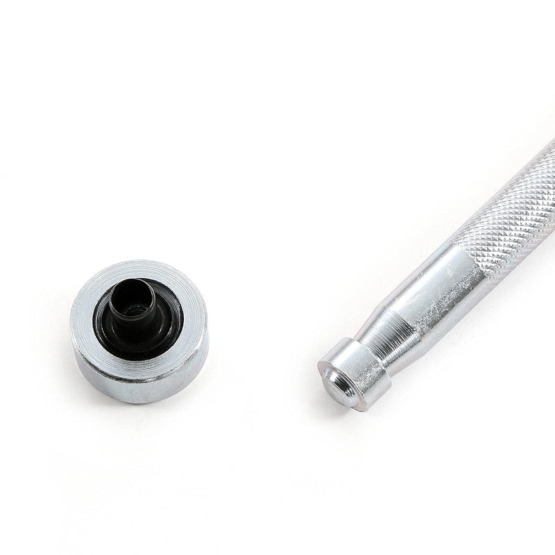 Eyelet Hand Setter & Eyelet Combo Kit - Includes (1)(#8 Hand Setter) + (100)(#8-9 Black Eyelets) - for DIY Kydex & Leather Holster Making, Upholstery, and Apparel Binding Eyelet Hand Setter (#8) + (100) #8-9 Black Eyelets