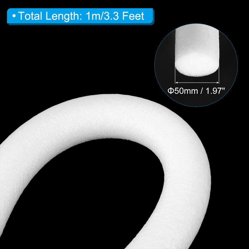 [Australia - AusPower] - PATIKIL 2 Inch x 3.3 Feet Backer Rod for Gaps and Joints, Foam Rope Caulk Crack Joint Filler Roll Seal Weather Strip for Home Construction Car, White 1 