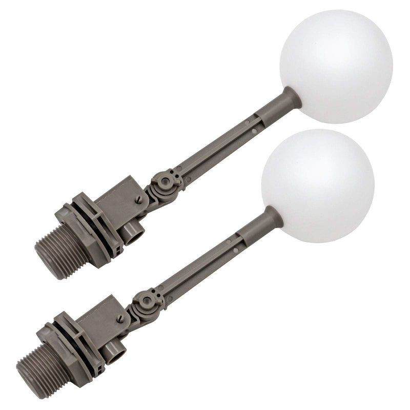 2 Pieces 1 Inch Water Float Valve with Adjustable Arm Automatic Fill Float Ball Valve for Livestock Water Tank Fountains