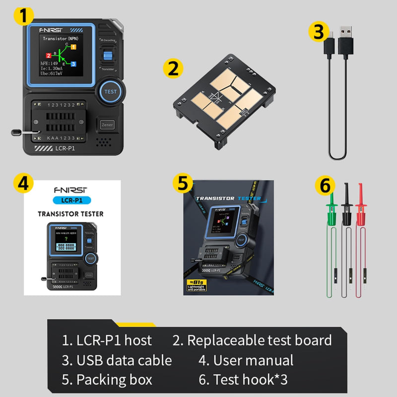 [Australia - AusPower] - DEWIN LCR-P1 Transistor Tester, Multi-Function Tester, Capacitor Resistor and Transistor Electronic Component Test 