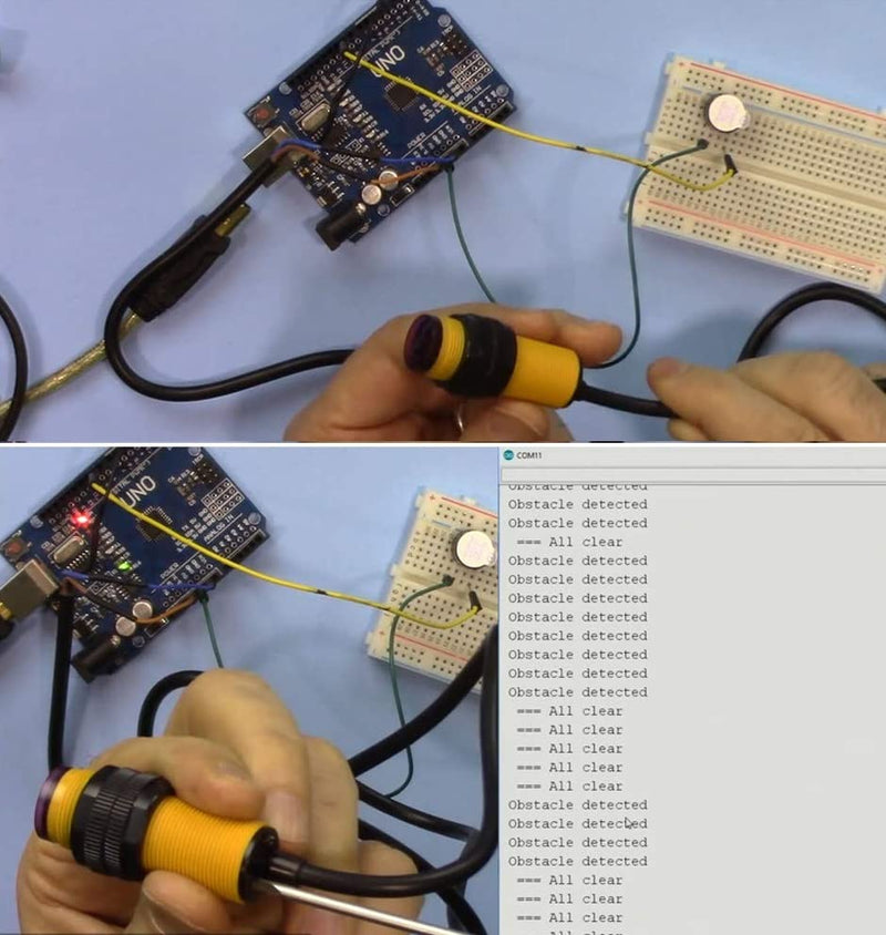 [Australia - AusPower] - 2Pcs Photoelectric Proximity Sensor Switch PNP NO Inductive Distance 3-80cm Adjustable for arduino 