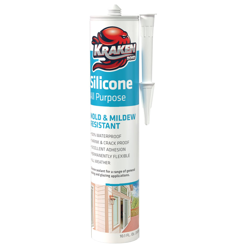 [Australia - AusPower] - Kraken Bond RTV Gray Silicone Caulk - (1x10.1 fl.oz.) 100% Grey Caulking Kitchen and Bath, Waterproof Bathtub Caulk, Crack-Resistant Shower Caulk, 1 Pack 