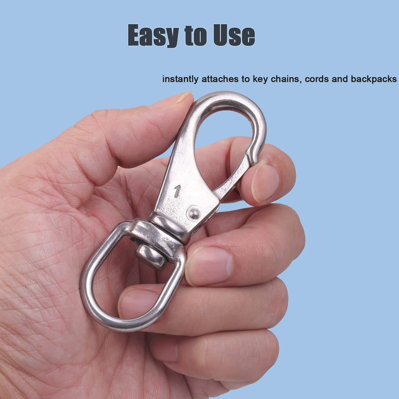 [Australia - AusPower] - Stainless Steel Swivel Eye Snap Hook, 4 Pack (3.5 Inch) Heavy Duty Scuba Diving Clips, Flag Pole Clips, Spring Hooks for Bird Feeders, Pet Chains (4 Pcs(3.5 Inch)) 