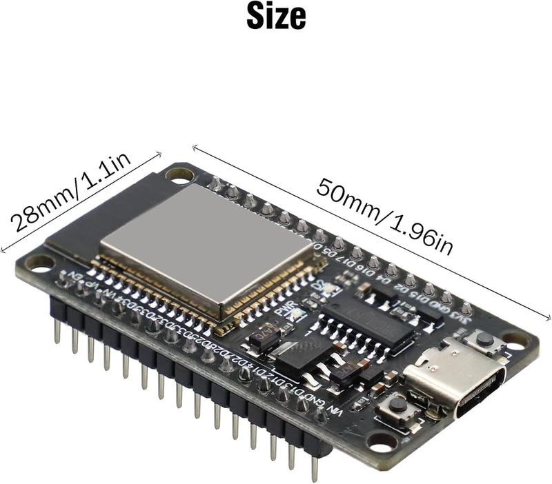 [Australia - AusPower] - Binghe Pack of 2 ESP with CH340 Development Board, ESP 30 Pins ESP-32-32D Module 2.4GHz WiFi + Bluetooth 2-in-1 Low Power Consumption Type-C Connector Compatible with Arduino 