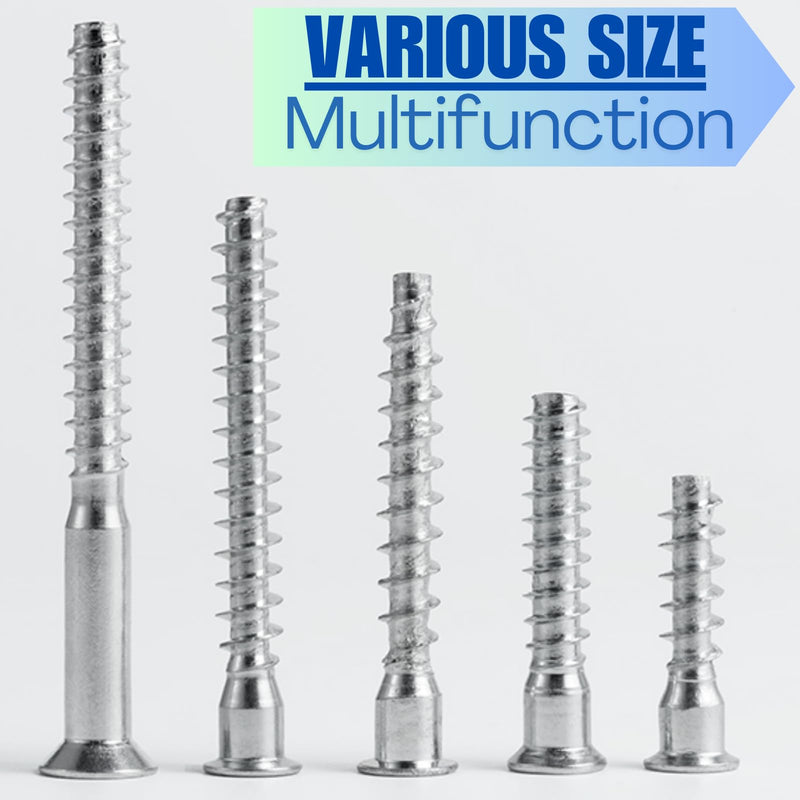 [Australia - AusPower] - Confirmat Screws, 10 PCs M5 x 40mm, Hex Socket Drive Countersunk Self-Tapping Furniture Connecting Screw Set Carbon Steel Zinc Plated Silver 