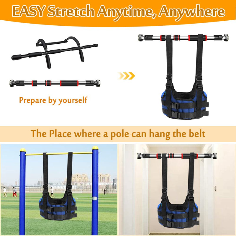 [Australia - AusPower] - Mybow Back Stretcher, Lumbar Traction Device, Spine Decompression Belt for Pain Relief, Spinal Back Stretcher Belt, Thoracic Spinal Decompression Harness, Portable Stretching Device (Medium) Blue 