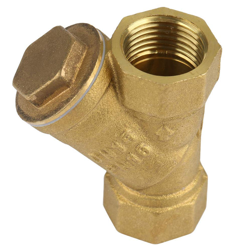 [Australia - AusPower] - Akozon Y Shaped Filter Ball Valve 1/2 Inch BSPP Female Thread Y Shaped Three Way Brass Strainer Filter Valve Connection for Water Oil Separation 