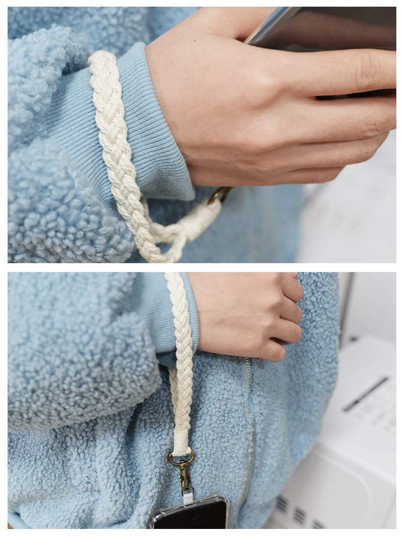 [Australia - AusPower] - Boho Macrame Phone Wrist Strap, Cell Phone Lanyard with Tether Tab, Keychain Wristlet Charm, Anti-Loss Phone Chain Simple 