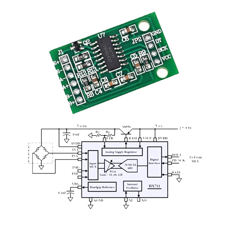 2 x 5/10/20 kg Load Cell Weight Sensors Digital Scales Load Cell | + 2 pieces HX711 load cell weight sensor module for Arduino microcontroller DIY (10 kg) 10KG