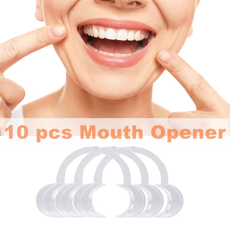 [Australia - AusPower] - 10 Pieces (Size M) C-Shape Cheek Retractor, Disposable Mouth Opener for Dental Teeth Whitening Mouth Guard or Speak Out Game (M, White) 