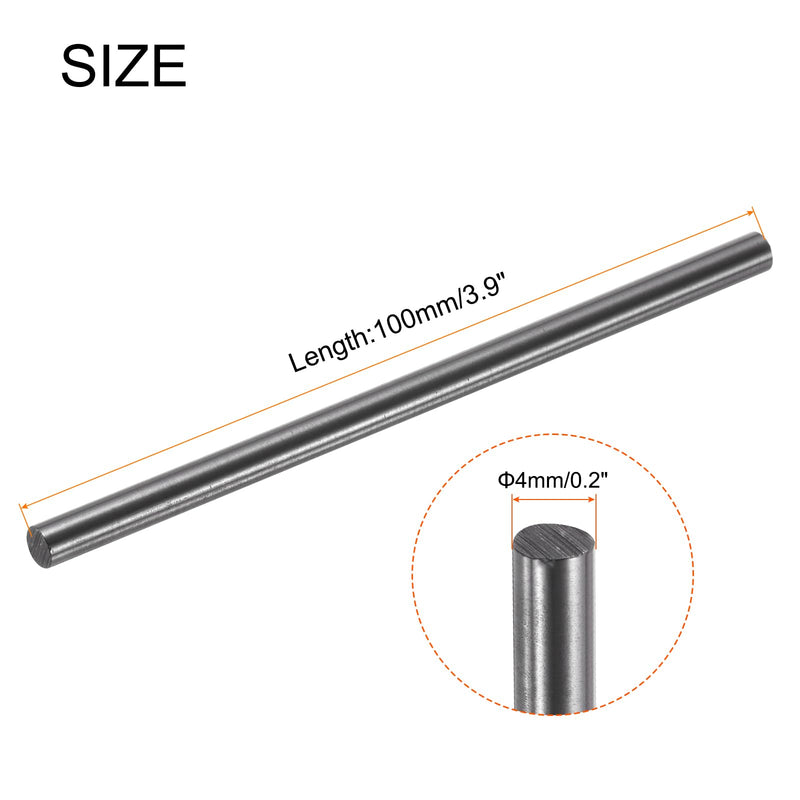 [Australia - AusPower] - MECCANIXITY Graphite Rod, Graphite Stirring Rod Cylinder Stick Carbon Rod 100x4mm Black for Electrode, Melting Casting, Crucibles, Pack of 8 