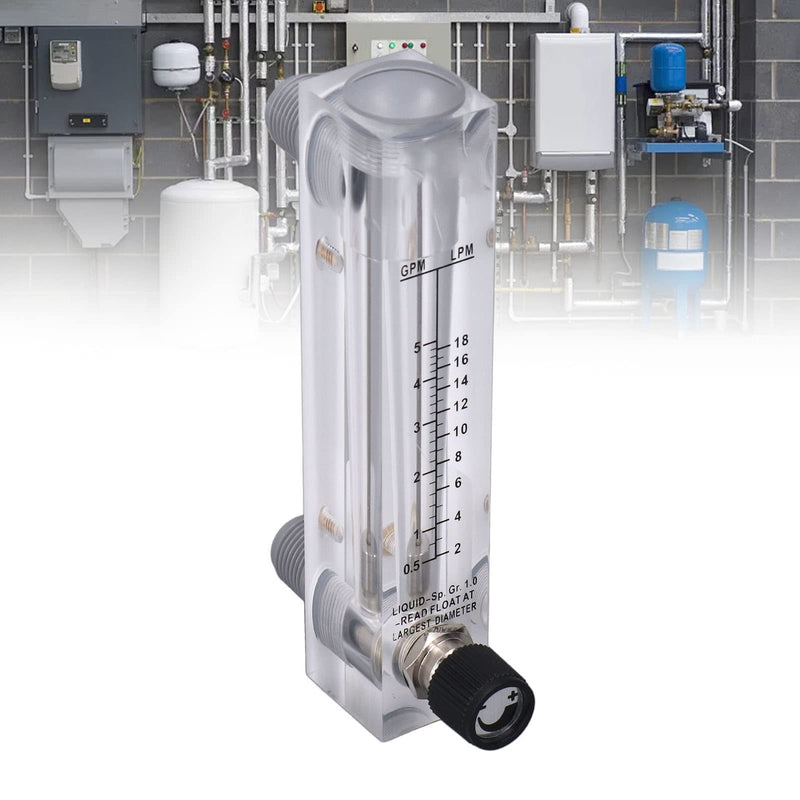 [Australia - AusPower] - 0.5-5GPM Panel Type Water Meter Adjustable Liquid Flowmeter ZG1/2in Male Thread ZG1/4in Female Thread Water Meter 