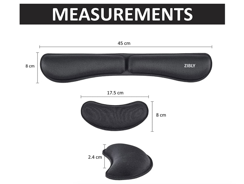 [Australia - AusPower] - Ergonomic Gel Keyboard Wrist Rest & Mousepad Rests for Computer, Silky Memory Foam for Typing, Laptop Keyboard and Mouse Desk Pads Support Hand and Arm, 2 Piece Pad for Office and Travel Black Combo 