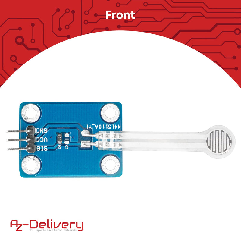 AZDelivery Film Force Sensitive Resistance Flexible Thin Film Pressure Sensor 3.3 / 5 V Analogue Pressure Detection Precise Resistance Force Sensor 1