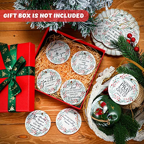 12 Pcs Christian Christmas Ornament Bulk Bible Verse Hanging, Classic 12