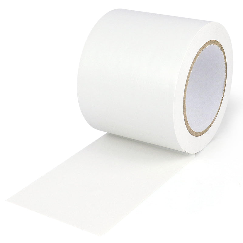 BOMEI PACK Floor Marking Tape 4 Inch x 108FT White Warning Safety Stripe Tape for Walls, Floors, Pipes, Warterproof Caution Tape Ideal for Marking Hazardous Areas, Equipment