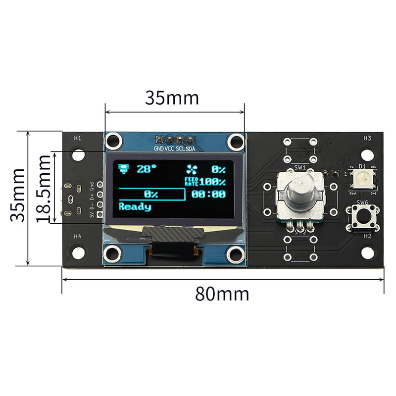 FYSETC 3D Printer Parts Voron0.2 Pro 1.3 inch OLED Screen Smart Display Controller NO Printing Cover Compatible with VoronV0 0.2 Pro Raspberry Pi 3 B+ Mainboard