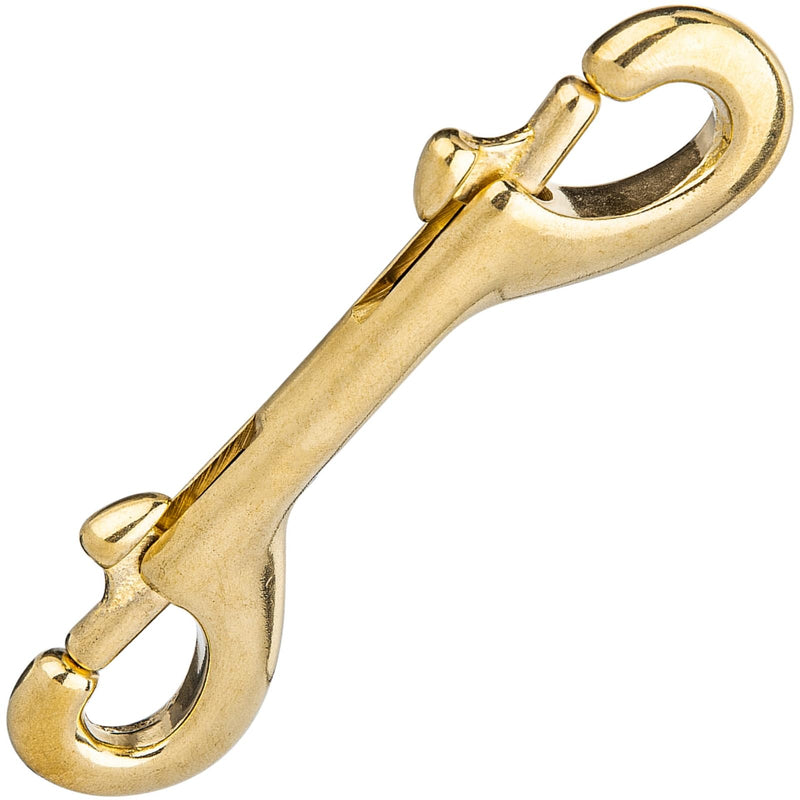 [Australia - AusPower] - Solid Brass Double Ended Bolt Snap Hook, Marine Grade Double End Scuba Diving Clips, Heavy Duty Trigger Chain Clip Key Holder for Pet Feed Bucket Hammock Horse Tack (2-Pack) (90mm) 90mm 