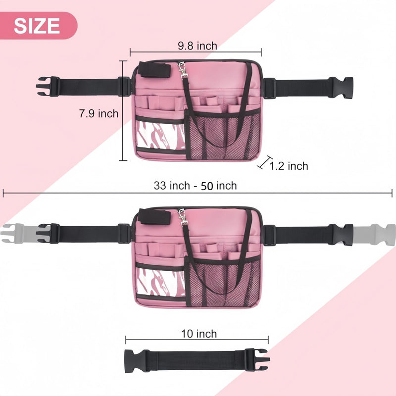 [Australia - AusPower] - Nurse Fanny Pack,Medical Waist Bag Medical Gear Pockets Storage for Stethoscopes,Utility Waist Storage Bag,Adjustable Waist Strap，Bandage Scissors and Other Medical Supplies（Black） Black 