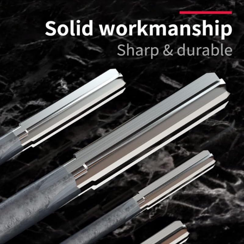 DRINYOUNG H7 straight shank chucking reamers, 4-piece carbide milling cutter set in 3/8", 1/2", 5/8", 3/4" sizes