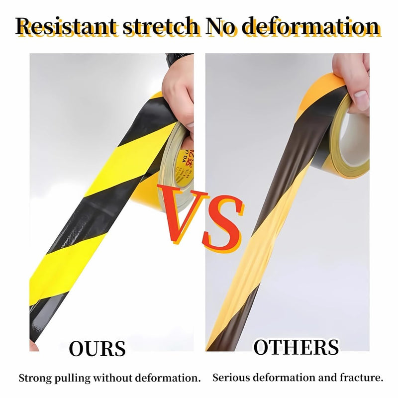 3 Inch x 200FT Black and Yellow Safety Tape, Hazard Tape, Warning Tape, Caution Tape Roll, Floor Marking Tape for Gymnasium, Walls, Floors, Pipes and Equipment in Construction Sites & Hazardous Areas Yellow&Black