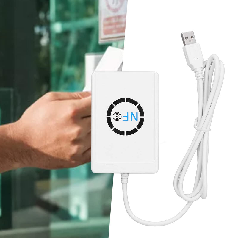 [Australia - AusPower] - NFC Reader Writer, USB 2.0 424kbps Contactless Smart IC Card Duplicator, Compatible with ISO 14443A B for FeliCa and All NFC, 13.56MHz, Mini Lightweight 