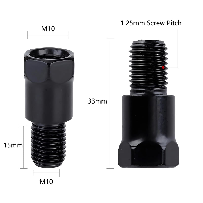 Motorcycle Mirror Adapter M10 Right Thread to M10 Left Thread Scooter Mirror Adapter M10 to M10 (Pack of 2) M10 RH to M10 LH