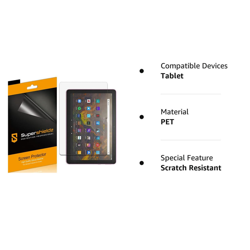 [Australia - AusPower] - Supershieldz (3 Pack) Designed for All-New Fire HD 10 / Fire HD 10 Plus Tablet 10.1 inch (11th/13th Generation, 2021/2023 Release) Screen Protector, High Definition Clear Shield (PET) 
