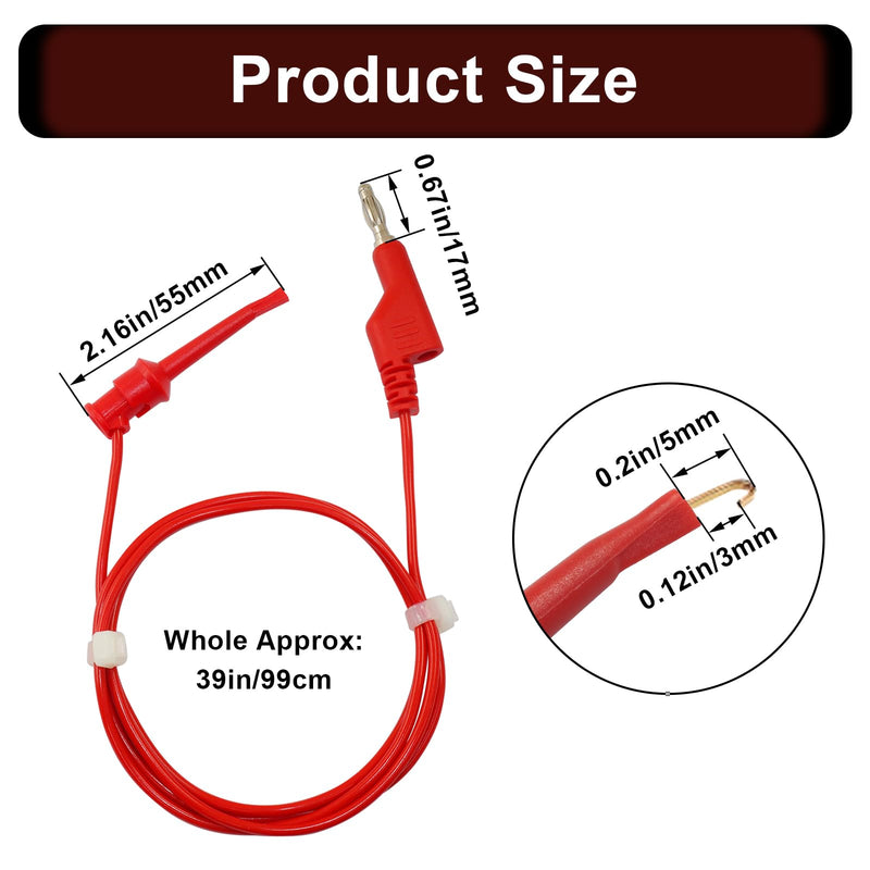[Australia - AusPower] - 5 Pcs 4mm Stackable Banana Plug to Test Hook Wire Cable Kit, Multimeter Test Lead Set， Protective Hook Flexible Electrical Testing Wire Leads for Multimeter Electrical Testing 500V/5A 5 Colors 