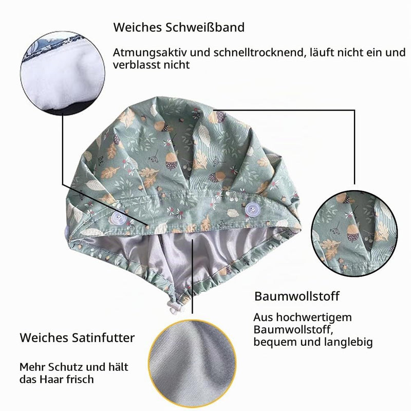 6 x adjustable surgical caps, women's surgical cap, fabric with satin lining, unisex | Satin hair cap with button, work cap with sweatband hoods, dust caps cap, chef hat, cotton print surgical