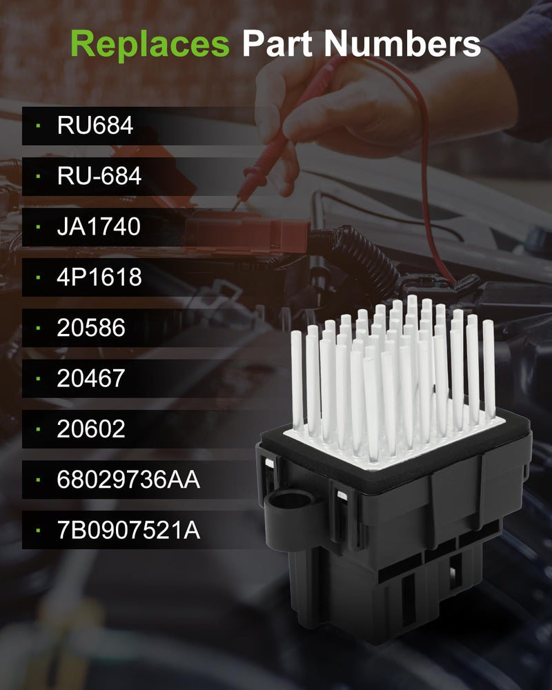 [Australia - AusPower] - SCITOO 68029736AA,RU684 HVAC Blower Motor Resistor for 2008-2013 for Chrysler 300/2008-2016 for Town & Country/2008-2010 for Dodge Charger/2008-2018 for Grand Caravan/2008 for Magnum 