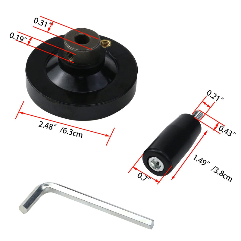 [Australia - AusPower] - 2PCS Hand Crank Revolving Handle 63x8mm Hand Wheel M6 Thread Handle for Lathe, Machine,Grinder(2.48") 