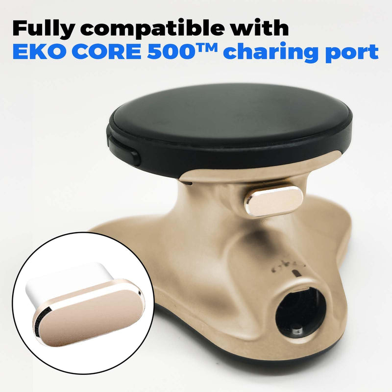 [Australia - AusPower] - 6 Pack Dust Plug for EKO CORE 500,Anti Dust Plug Cover Charging Port Protector Cap with Cleaning Brush for EKO Core 500 Digital Stethoscope (Champagne) Champagne 