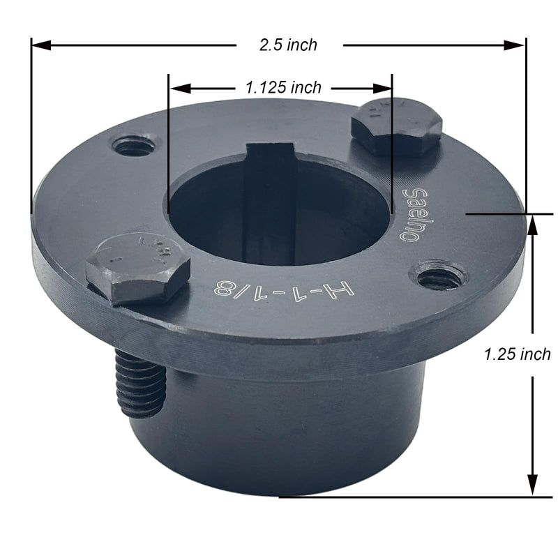 [Australia - AusPower] - H-1-1/8 Split Taper Bushing 1 1/8 inch bore,H Style Fixed Bore,Carbon Steel Locking Bushings for Pulley/Sheaves 