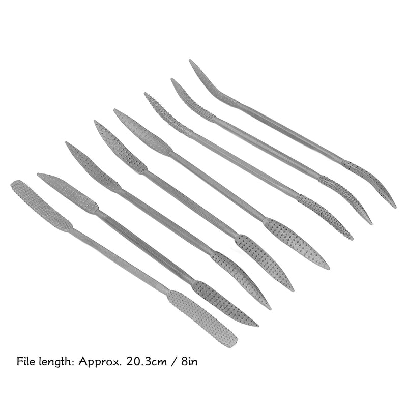 [Australia - AusPower] - 8PCS Wood Files and Rasps, Double Ended Riffler Wood Rasp File Set Riffler File Set Wood Files for Woodworking 