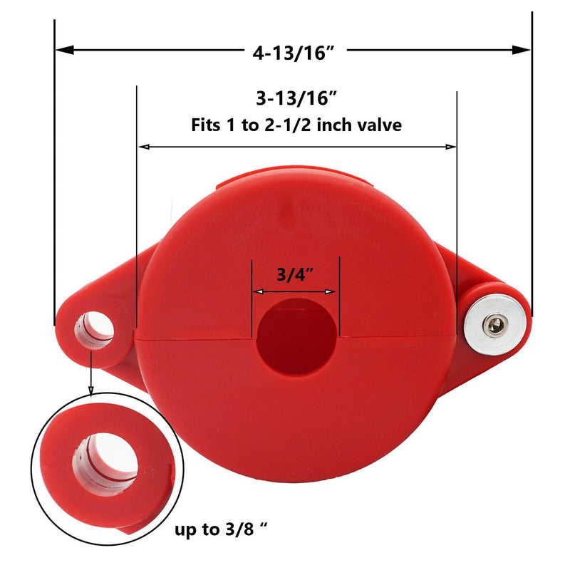 Gate Valve Lockout with Safety Padlock for Water Spigot Faucet Locks Outdoor Petroleum Gas 1 to 2-1/2 Inch Lock Out Device 2 Pack