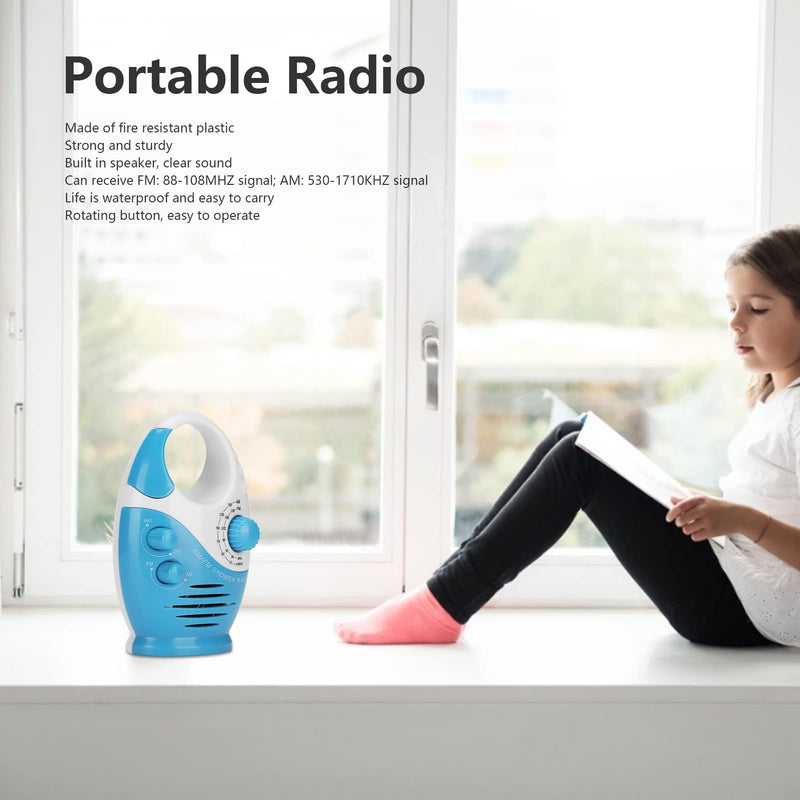 [Australia - AusPower] - Portable AM/FM Digital Radio, Waterproof USB Rechargeable Multifunctional Shower Speaker Radios Player, Suitable for Home Office Outdoor Travel 