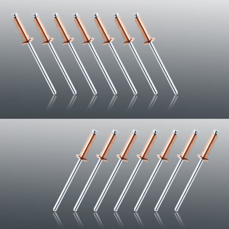 [Australia - AusPower] - 1/8" x 1/2" Red Copper Pop Rivets Assortment - 60Pcs, Aluminum Rivets Metal Blind Rivets Kayak Rivets Tool Marine rivet fasteners for Boat 1/8" x 1/2" Red, 60pcs 