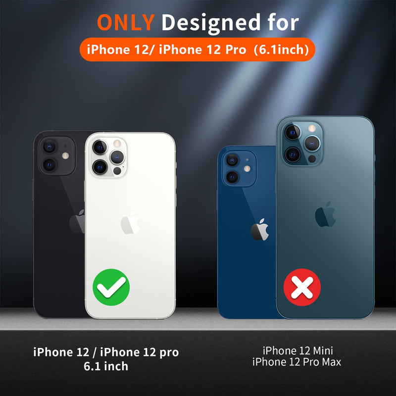 [Australia - AusPower] - SUPFINE Magnetic for iPhone 12 Case/iPhone 12 Pro Case, [Compatible with MagSafe] [10 FT Military Grade Drop Protection] 2X [Tempered Glass Screen Protector] Phone Case for iPhone 12/12 Pro, Black 