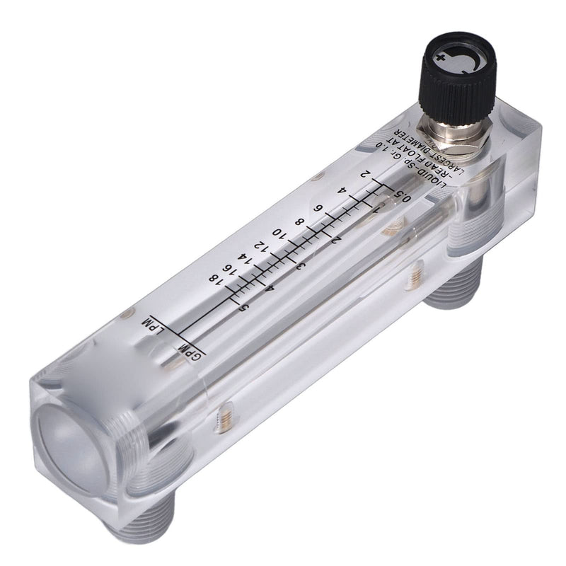 [Australia - AusPower] - 0.5-5GPM Panel Type Water Meter Adjustable Liquid Flowmeter ZG1/2in Male Thread ZG1/4in Female Thread Water Meter 