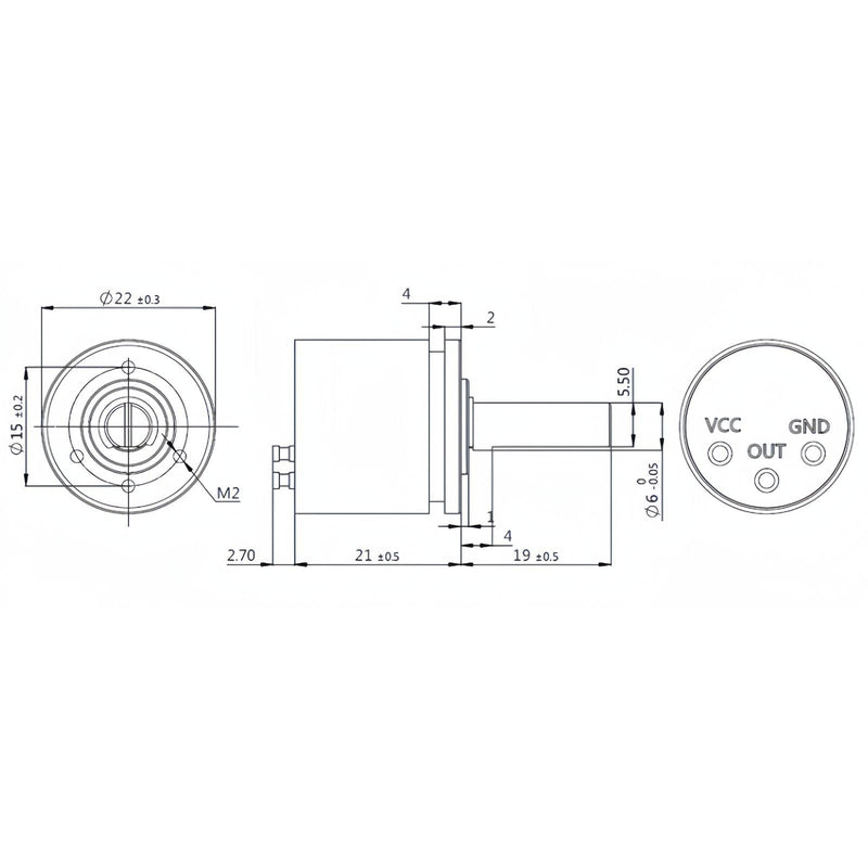 [Australia - AusPower] - 12-Bit Hall Angle Sensor, 0.088° Resolution, 360° Rotation, 0-5V Output, Durable Full-Circle Measurement 