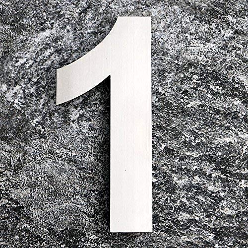 QT Modern House Number - EXTRA LARGE 10 Inch - Brushed Stainless Steel (Number 1 One), Floating Appearance, Easy to install and made of solid 304 Number - 1
