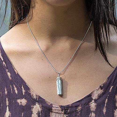 Ayana Crystals White Howlite Necklace – Calm & Clarity in a Crystal Pendant – Handcrafted Hexagonal Reiki Jewelry on Adjustable Cord