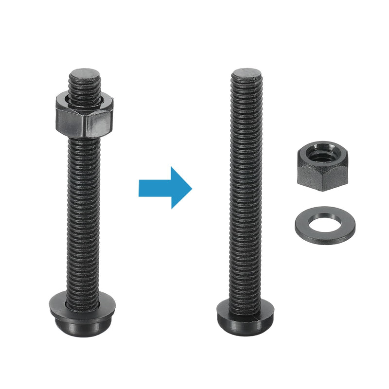 [Australia - AusPower] - PATIKIL M8x60mm Black Nylon Bolts Plastic Nuts Full Thread Head Screws, 24 Pcs M8*60mm 