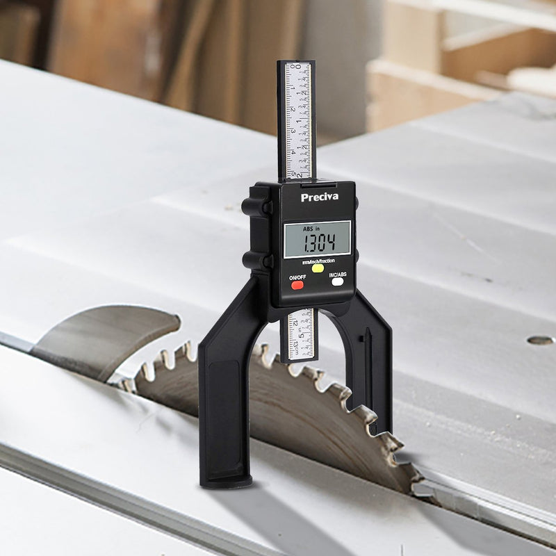 Preciva 0 - 80 mm Profile Depth Gauge Digital Depth Gauge for Woodworking and Mechanical Engineering